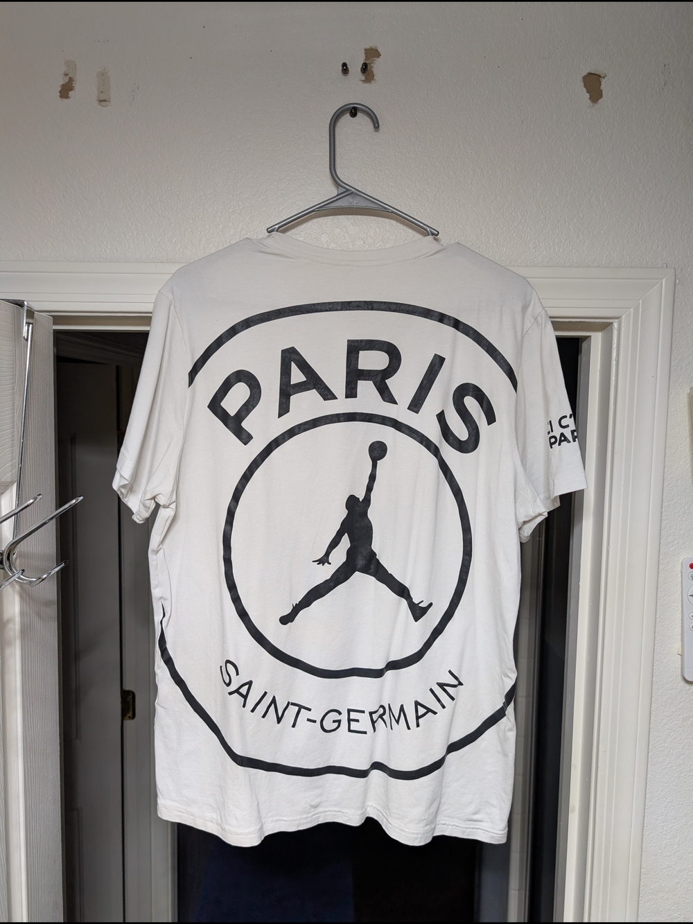 Jordan White PARIS Saint-Germain Back Logo Short Sleeve Tee